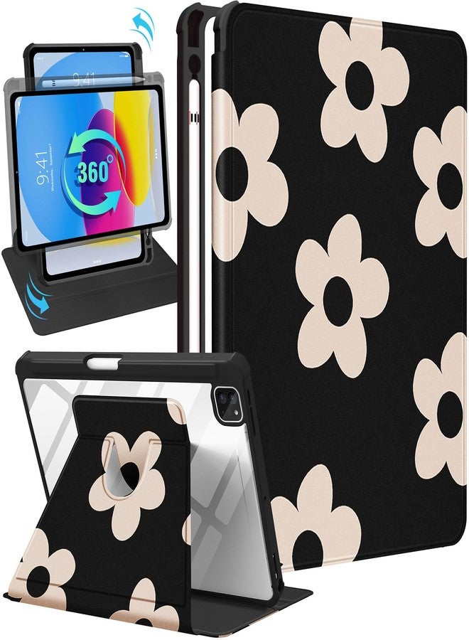Kidcube for iPad Air 13 Inch Case M3 2025/M2 2024, for iPad Pro 12.9 Cases (2022/2021/2020/2018) - Women Girls Cute Folio Cover with Pencil Holder Girly Kawaii Flower Floral Design Rotating Stand Teen - Image 1